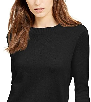 Suéter feminino Michael Kors Plus Size com manga amarrada, preto, tamanho 3X
