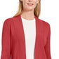 Cardigan feminino pequeno com abertura frontal, tamanho PS, vermelho, da coleção JM