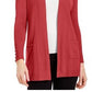 Cardigan feminino pequeno com abertura frontal, tamanho PS, vermelho, da coleção JM