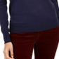 Suéter feminino de lã merino com botões e decote em V, azul, tamanho XX-G