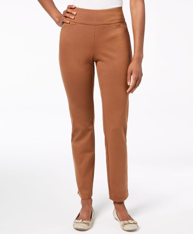 Calça feminina Charter Club Pull On Ponte Knit vermelha tamanho 2 Petite