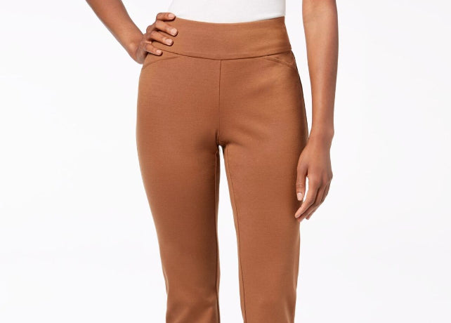 Calça feminina Charter Club Pull On Ponte Knit vermelha tamanho 2 Petite