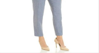 Calça feminina Anne Klein Crop Heather Twill Azul Tamanho 14