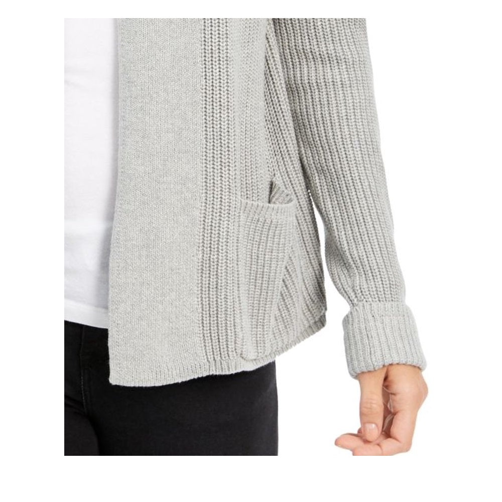 Cardigan curto de algodão feminino Charter Club, tamanho pequeno, tamanho G, prateado