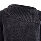 Karen Scott Suéter Feminino Gola Envelope Chenille Cinza Tamanho Pequeno Médio