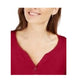 Camisa Henley de algodão feminina Karen Scott, vermelha, tamanho pequeno G