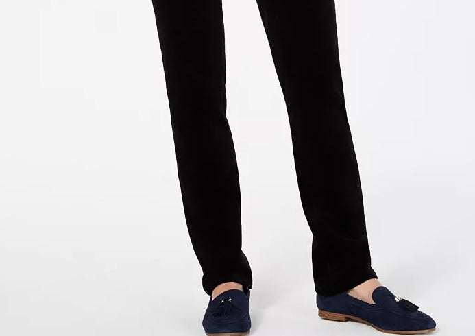 Calça de veludo cotelê Lexington Tummy-Control feminina Charter Club, preta, tamanho 24x4,5