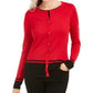 Karen Scott Blusa Feminina Estampada Manga Longa Gola Joia Vermelha Tamanho Pequeno
