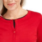 Karen Scott Blusa Feminina Estampada Manga Longa Gola Joia Vermelha Tamanho Pequeno