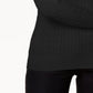 Karen Scott Suéter Feminino de Tricô de Algodão Preto Tamanho PXL