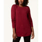 Suéter feminino Karen Scott com bainha curva, vermelho, tamanho X-S