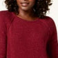Suéter feminino Karen Scott com bainha curva, vermelho, tamanho X-S
