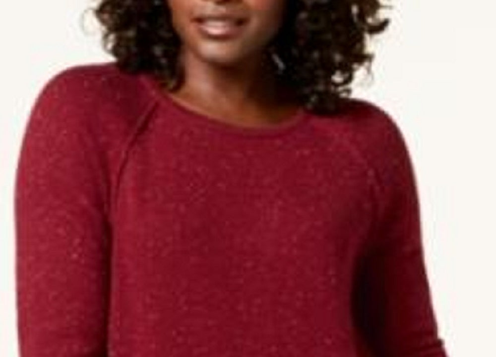 Suéter feminino Karen Scott com bainha curva, vermelho, tamanho X-S