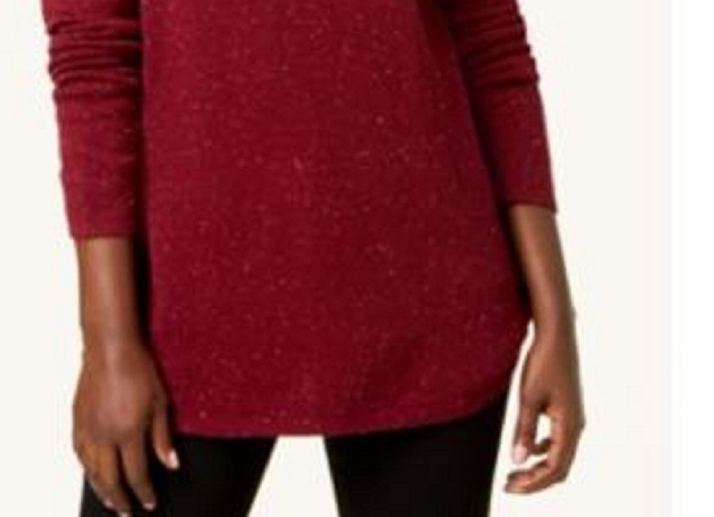 Suéter feminino Karen Scott com bainha curva, vermelho, tamanho X-S