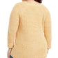Suéter feminino estilo &amp; co plus size com acabamento em pointelle bege tamanho 1X