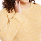 Suéter feminino estilo &amp; co plus size com acabamento em pointelle bege tamanho 1X