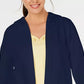 Karen Scott Sport French Terry Moletom com capuz feminino aberto na frente, azul, tamanho grande