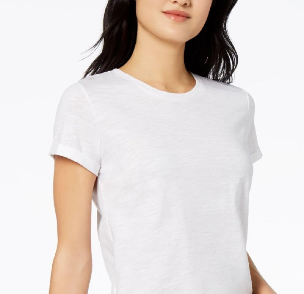 Camiseta feminina Maison Jules High-Low, branca, tamanho X-S