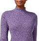 Karen Scott Suéter Feminino de Algodão com Gola Mock Roxo Tamanho XS