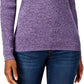 Karen Scott Suéter Feminino de Algodão com Gola Mock Roxo Tamanho XS