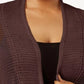 Cardigan Alfani Feminino Petite com Ponto Misto e Frente Aberta, Marrom, Tamanho Médio