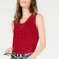 Top curto feminino INC International Concepts com cadarço - Vermelho, tamanho PL