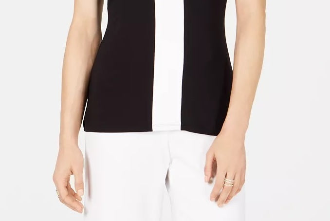 INC International Concepts Regata feminina Petite Colorblocked, preta, tamanho pequeno pequeno