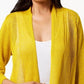 Cardigan Alfani Feminino Petite com Ponto Misto e Frente Aberta, Amarelo, Tamanho PXL