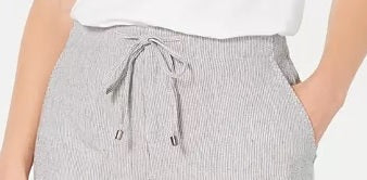 Shorts listrados com cordão feminino Style &amp; Co, cor carvão, tamanho extragrande