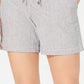 Shorts listrados com cordão feminino Style &amp; Co, cor carvão, tamanho extragrande