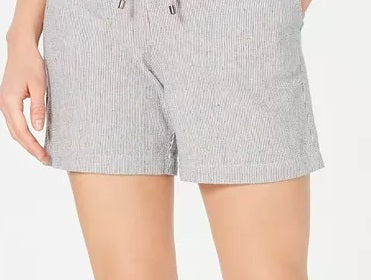 Shorts listrados com cordão feminino Style &amp; Co, cor carvão, tamanho extragrande