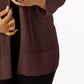 Cardigan Alfani Feminino Petite com Ponto Misto e Frente Aberta, Marrom, Tamanho PS