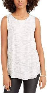 Regata feminina estilo &amp; co com estampa tingida, branca/preta, tamanho médio