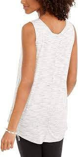 Regata feminina estilo &amp; co com estampa tingida, branca/preta, tamanho médio