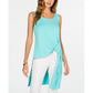 Blusa túnica feminina Alfani Petite High-Low, turquesa, tamanho PL