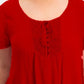 Top feminino de crochê com bainha de lenço, tamanho P, vermelho, estilo &amp; co
