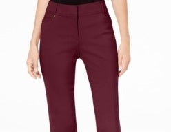 Calça feminina JM Collection Tummy Control Curvy Fit Cherry Pie tamanho 2 Petite