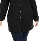 Karen Scott Cardigan Feminino com Botões Frontais e Pontos Mistos, Preto, Tamanho XS