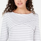 Karen Scott Blusa Listrada Feminina Branca Tamanho P
