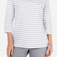 Karen Scott Blusa Listrada Feminina Branca Tamanho P