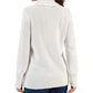 Suéter feminino de tricô com gola alta Charter Club, branco, tamanho pequeno GG