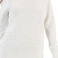 Suéter feminino de tricô com gola alta Charter Club, branco, tamanho pequeno GG