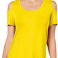 JM Collection Blusa feminina com ombros descobertos, amarela, tamanho pequeno G