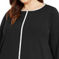 Túnica Alfani Plus Size Feminina Listrada Contrastante Preta Tamanho 3X
