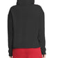 Moletom com capuz curto feminino DKNY Sport Metallic-Logo, preto, tamanho médio