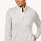 Karen Scott Cardigan Feminino com Zíper Frontal Branco Tamanho XS