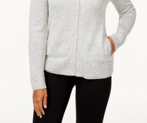 Karen Scott Cardigan Feminino com Zíper Frontal Branco Tamanho XS