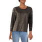 Suéter feminino Anne Klein Lurex Shimmer Preto Tamanho XXG
