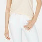 Camiseta feminina Maison Jules com decote redondo e manga curta, amarela, tamanho extragrande