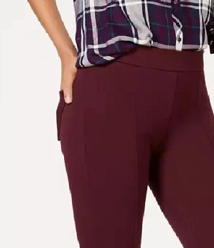 Calça skinny feminina Petite SeaPonte-Knit Style &amp; Co, tamanho vinho, PS